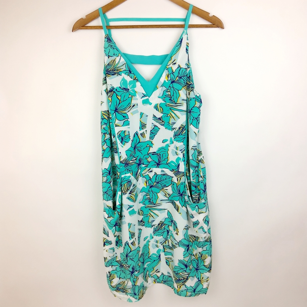 Color Block Tropical Floral Dress Size Medium